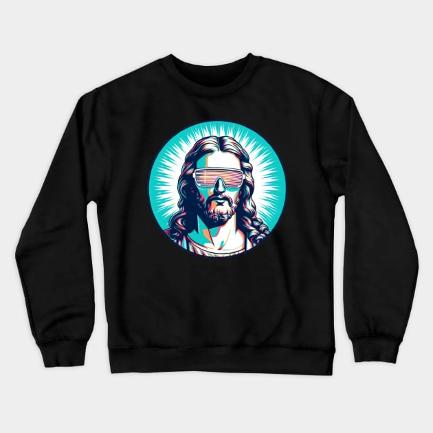 cyber jesus Crewneck Sweatshirt by Anthony88